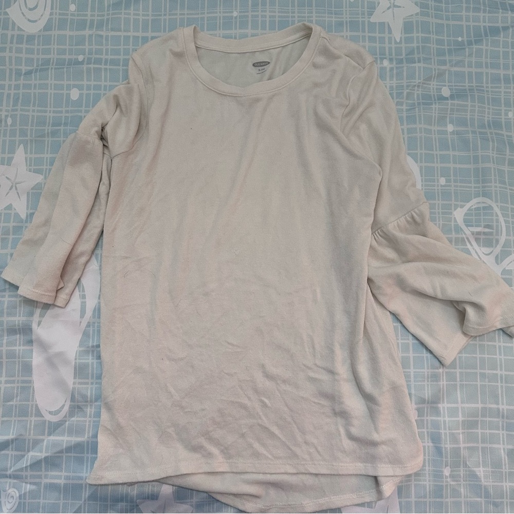 Old Navy Light Cream Long Sleeve Shirt